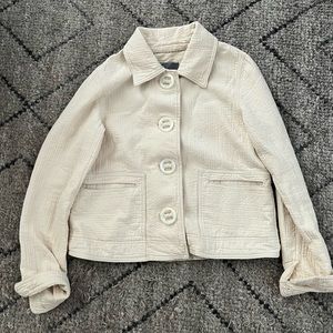 Anthropologie quilted cream jacket